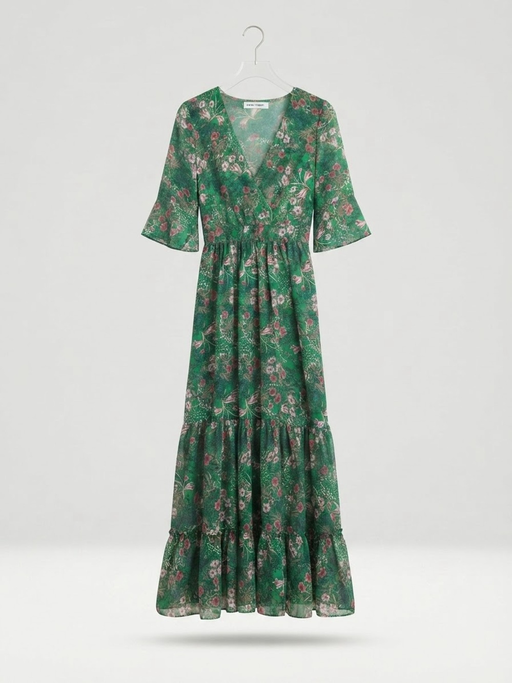 7even 5ive 8ght Green Floral V-Neck Maxi Dress